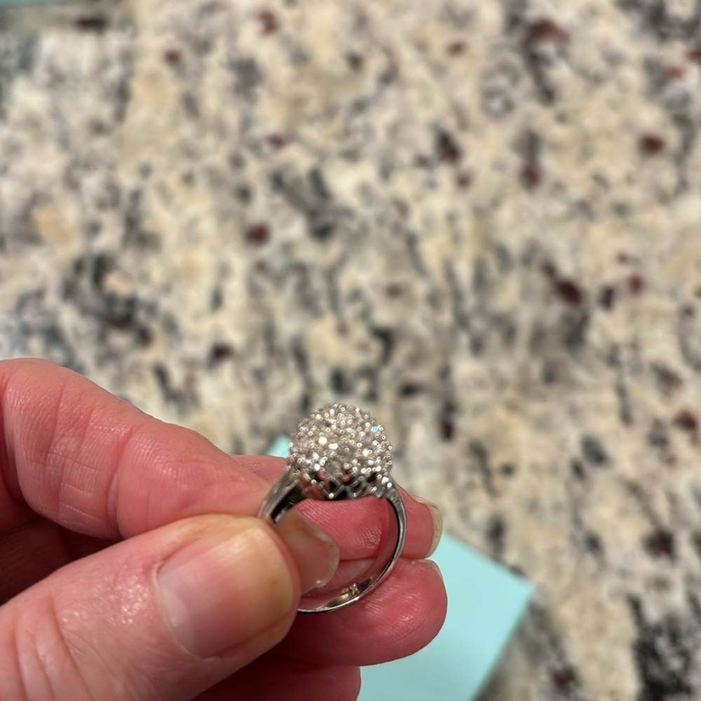 Park Lane Retired Silvertone  CZ sphere ring size 6 - Picture 7 of 7